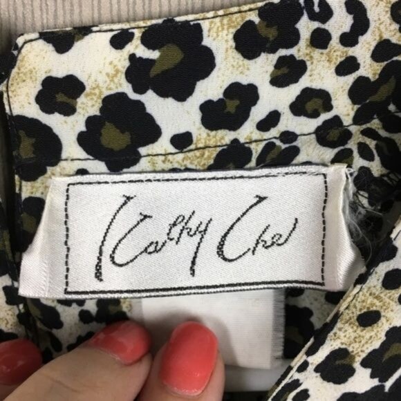 Leopard Print Short Sleeve Top By Kathy Che - Picture 4 of 4